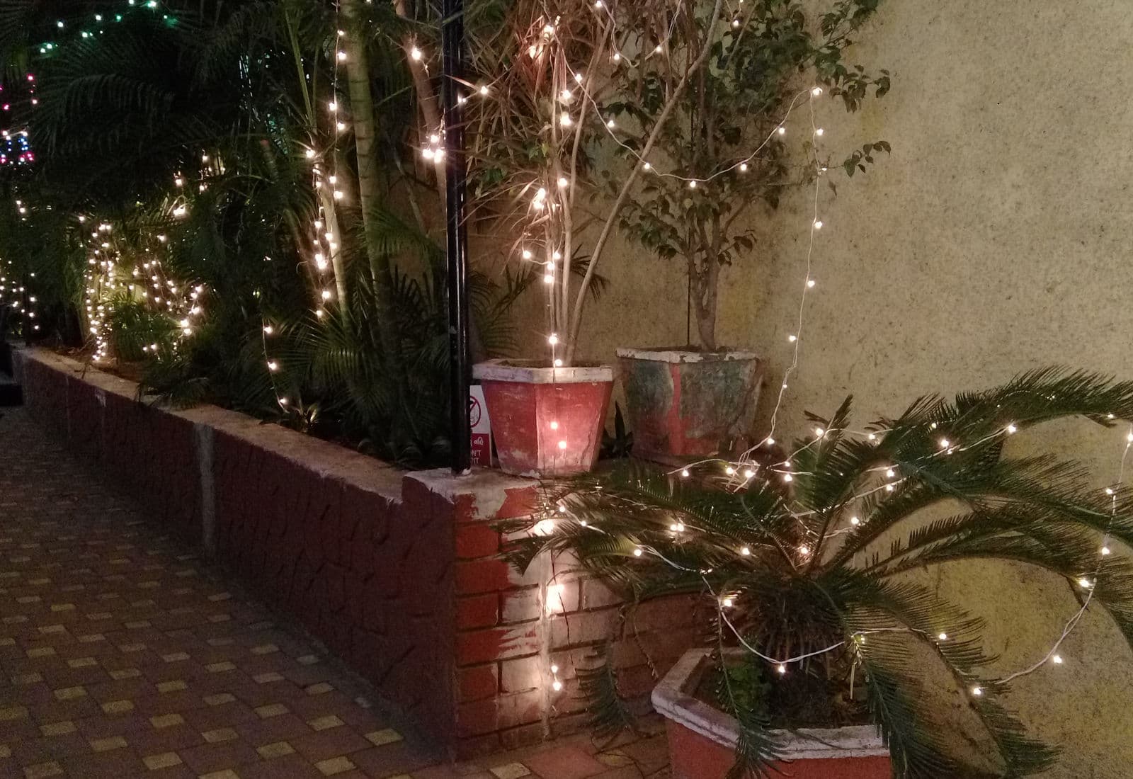 Evening lights on the Hotel Hospice terrace